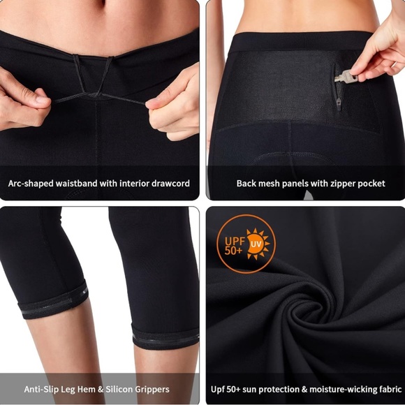 3 Pairs of Women's Naviskin Padded Cycling Tights - Capri Leggings - Size M - Picture 4 of 12